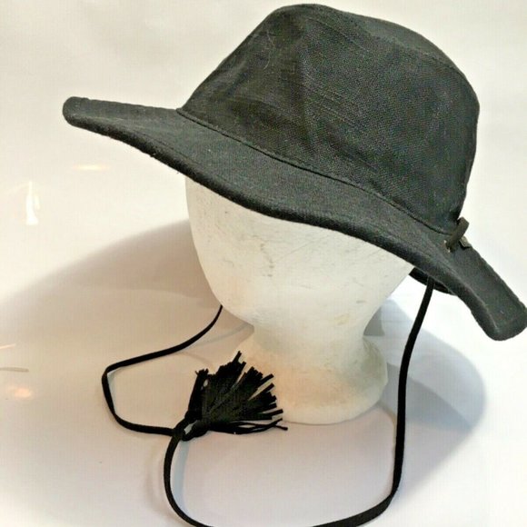 Obey Accessories - Obey Bucket Hat  Wide Brim Black Linen Cotton